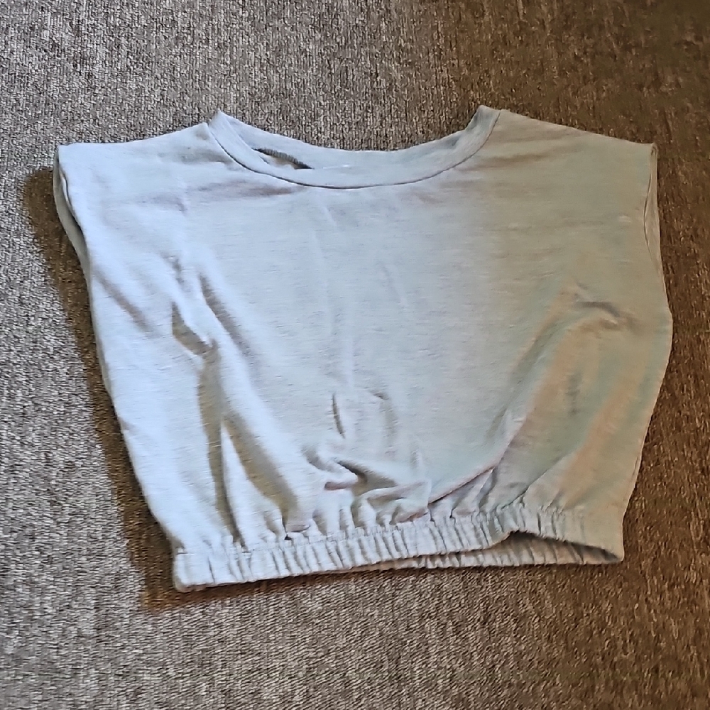 Women's Gray Cropped Workout Top